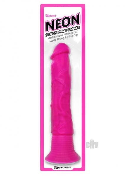 Neon Luv Touch Wall Banger Pink Vibrating Dildo Sex Toy Product