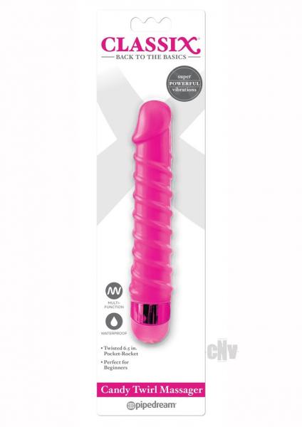 Classix Candy Twirl Massager Pink Vibrator Sex Toy Product