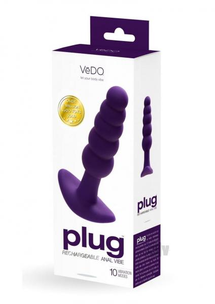 Vedo Plug Rechargeable Anal Plug - Purple
