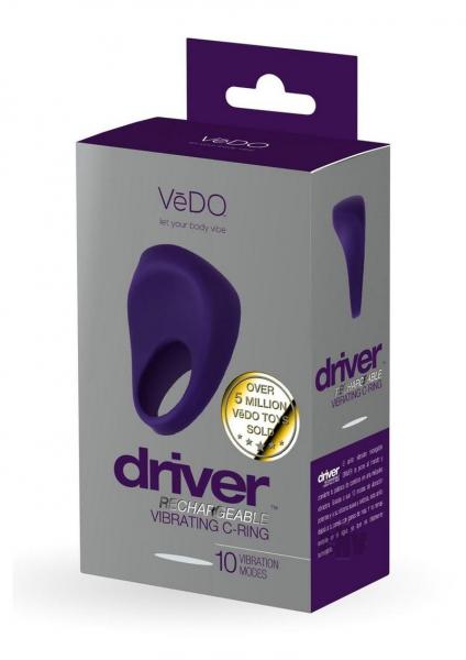 Vedo Driver Rechargeable Vibrating C-ring Purple