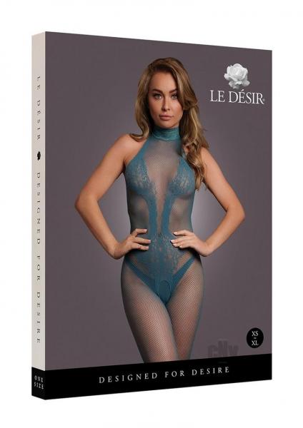 Le Desir Fishnet And Lace Bodystocking Ocean Deep