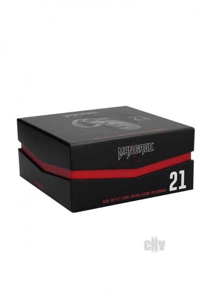 Man Cage Model 17 - Chastity - 4.5" - Silicone Cock Cage - Black
