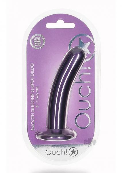 Shots Ouch! Smooth Silicone 6 In. G-spot Dildo Metallic Purple