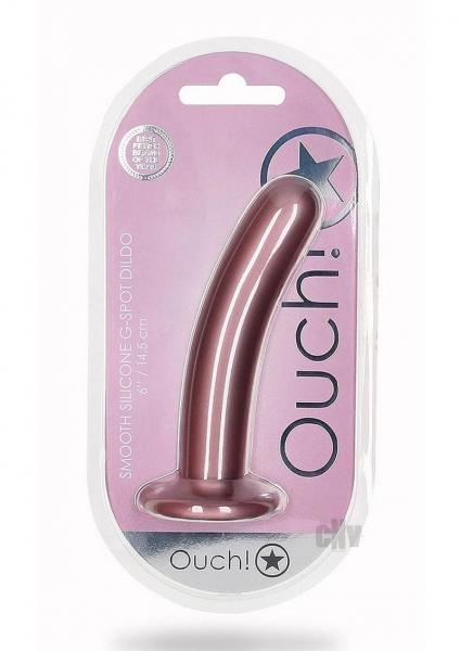 Shots Ouch! Smooth Silicone 6 In. G-spot Dildo Rose Gold