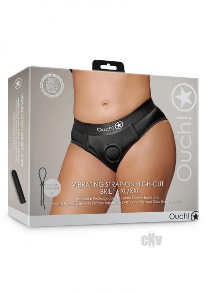Shots Ouch Vibrating Strap On High-cut Brief - Black