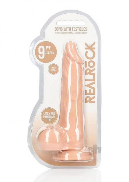 Real Rock Realistic Dildo With Balls - 9" - 23 Cm - Vanilla