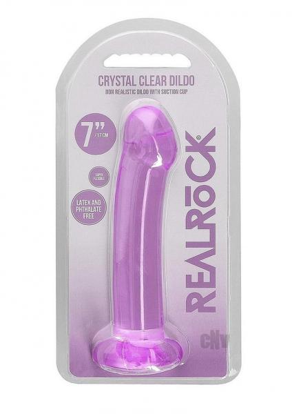 Shots Realrock Crystal Clear 7" Dildo - Purple