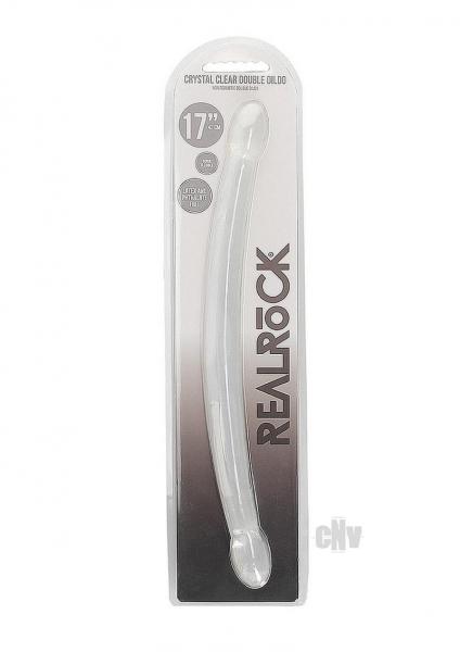 Shots Realrock Crystal Clear 17" Double Dildo - Transparent