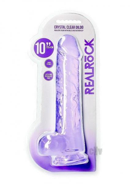 Realrock Realistic Dildo W/ Balls 10in Purple