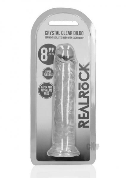 Realrock Straight Realistic 8 In Dildo Transparent