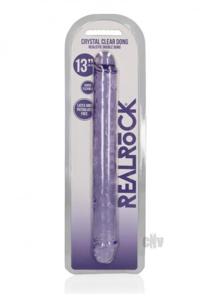 Realrock Crystal Clear Double Dong 13 In. Dual-ended Dildo Purple