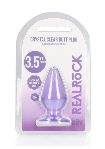 Realrock Crystal Clear 3.5 In. Anal Plug Purple