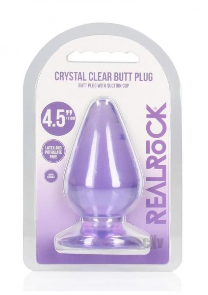 Shots Realrock Crystal Clear 4.5" Anal Plug - Purple