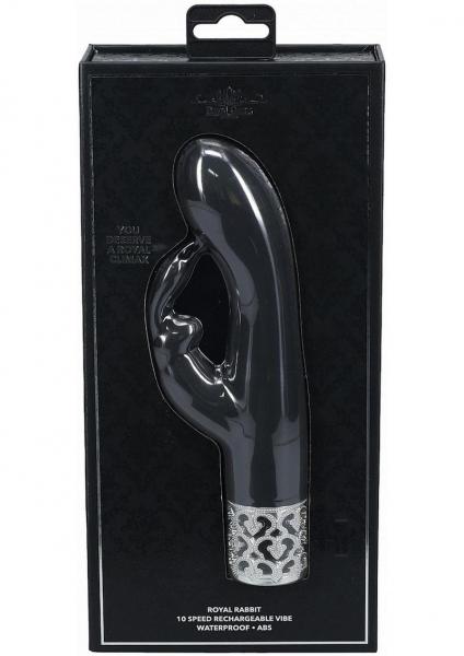 Royal Gems Royal Rabbit Silicone Rechargeable Vibrator Black