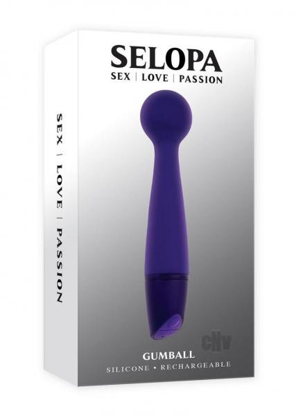 Selopa Gumball Rechargeable Slim Wand Silicone Purple
