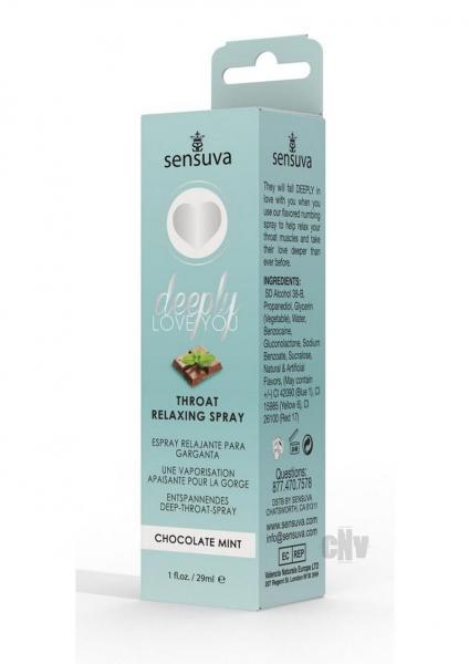Sensuva Deeply Love You Throat Relaxing Spray Chocolate Mint 1 Oz.