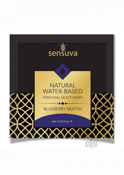 Sensuva Natural Water Based Personal Moisturizer Single Use Packet - 6 Ml Blueberry Muffin
