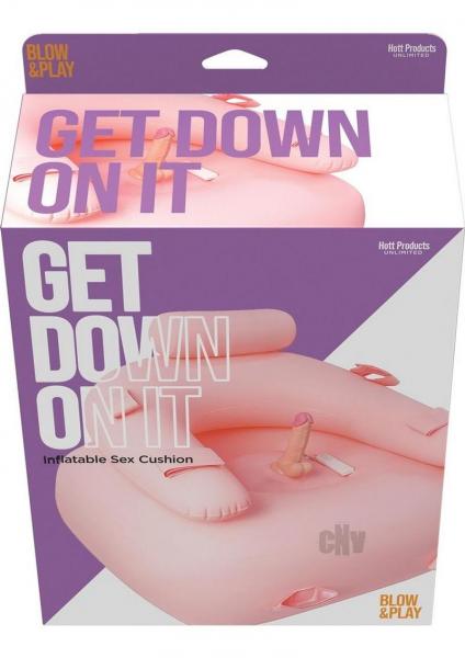 Get Down On It Inflatable Cusion With Wire Controller Dildo And Wrist/leg Straps