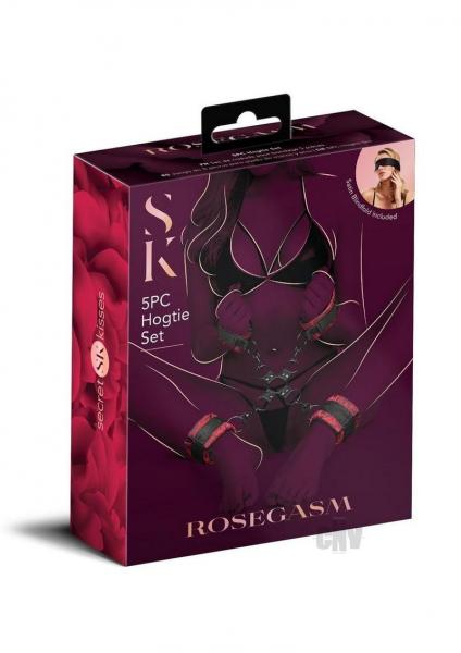 Rosegasm 5pc Hog Tie Set W/ Blindfold