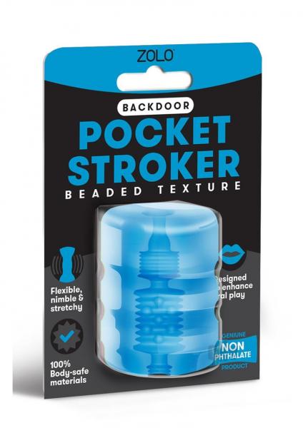 Zolo Backdoor Beaded Texture Pocket Stroker Blue Sex Toy Product