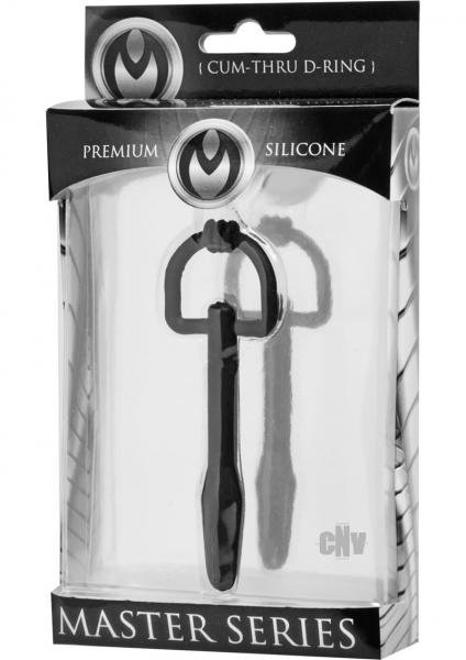 Silicone Cum Thru D-Ring Penis Plug Black Sex Toy Product