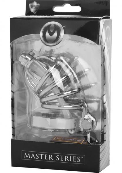 Steel Chastity Cage With Silicone Urethral Plug Sex Toy Product