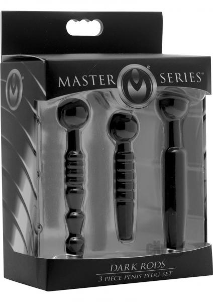 Dark Rods 3 Piece Silicone Penis Plug Set Black Sex Toy Product