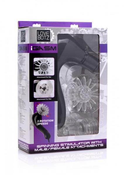 Lovebotz Igasm Spinning Stimulator Black Sex Toy Product