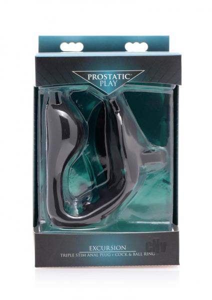 Excursion Silicone Triple Stim Anal Plug With Cock And Ball Ring Sex Toy Product