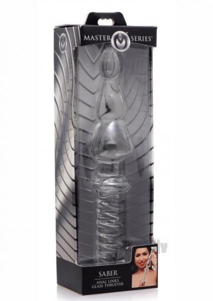 Saber Anal Links Glass Thruster Clear Sex Toy Product