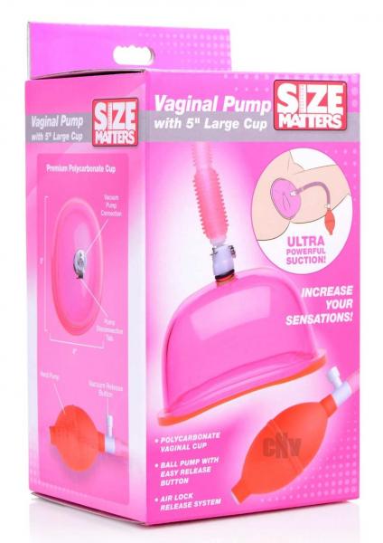 Size Matters Vaginal Pump Large 5 Inches Cup Pink Sex Toy Product