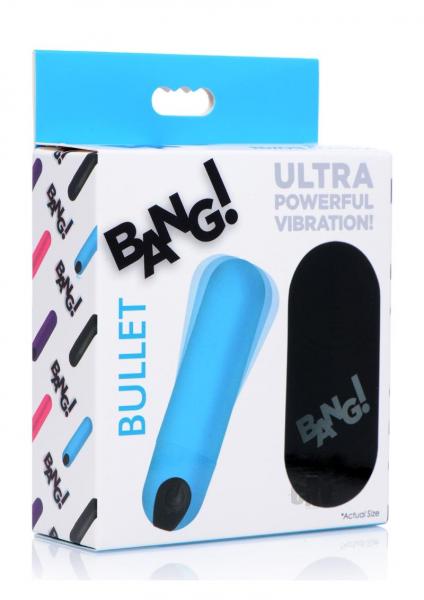 Bang Vibrating Bullet With Remote Control Blue Sex Toy Product