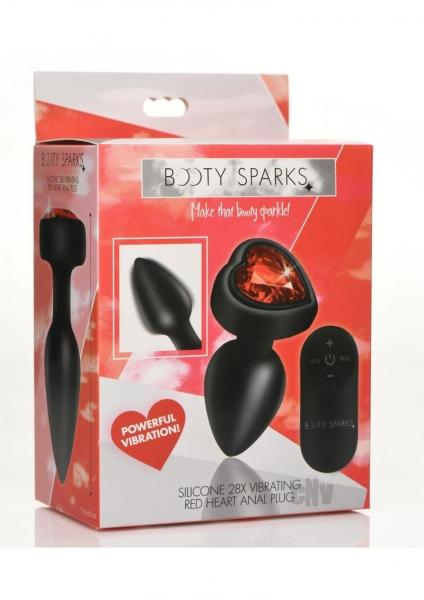 Booty Sparks Red Heart Plug W/remote