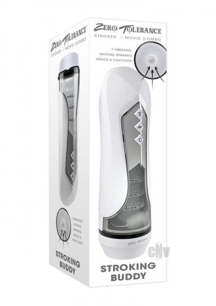 Zero Tolerance Stroking Buddy Rechargeable Vibrating Stroker White