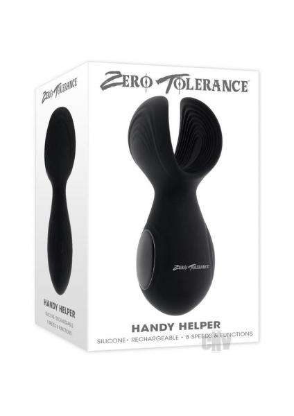 Zero Tolerance Handy Helper Rechargeable Vibrating Stroker Silicone Black