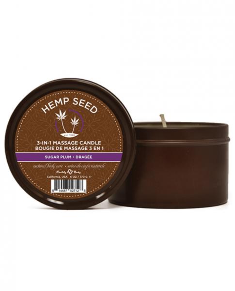 Earthly Body 3 In 1 Massage Candle Sugar Plum 6oz  Sex Toy Product