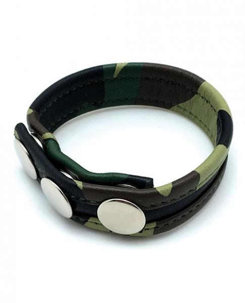 Sensual Sin Leather 3 Snap Cock Strap Camo Sex Toy Product