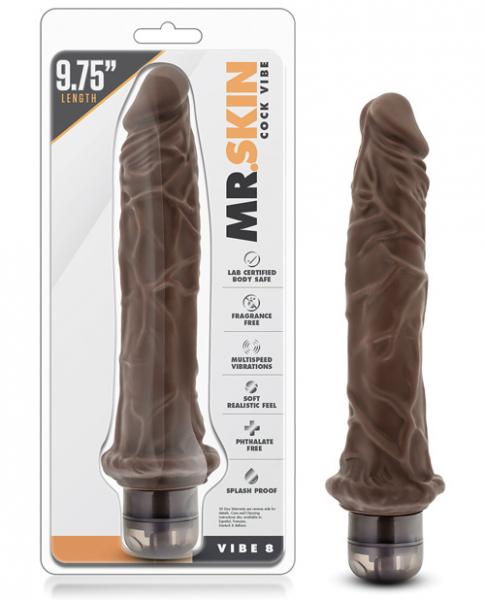 Mr Skin Vibe 8 Vibrating Dildo Chocolate Brown Sex Toy Product