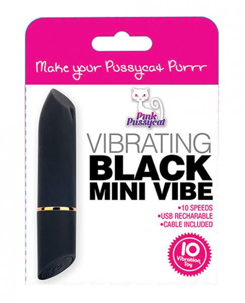 Pink Pussycat Vibrating Mini Vibe – Black
