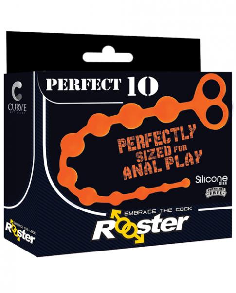Rooster Perfect 10 Anal Beads Orange Sex Toy Product