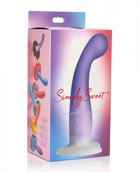 Curve Toys Simply Sweet 7" Slim G Spot Silicone Dildo – Purplewhite