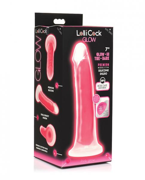 Curve Toys Lollicock 7" Glow In The Dark Silicone Dildo - Pink Sex Toy Product