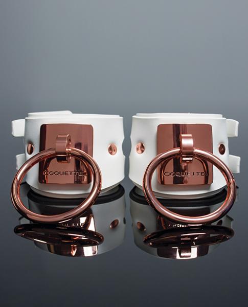 Pleasure Collection Adjustable Handcuffs – White/rose Gold