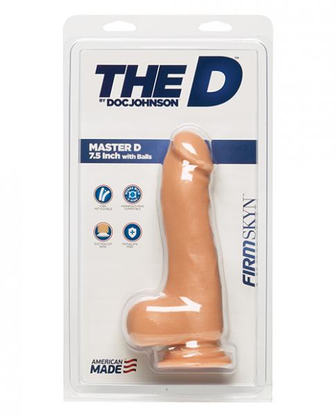 The D Master D 7.5 Inches Dildo with Balls Firmskyn - Beige