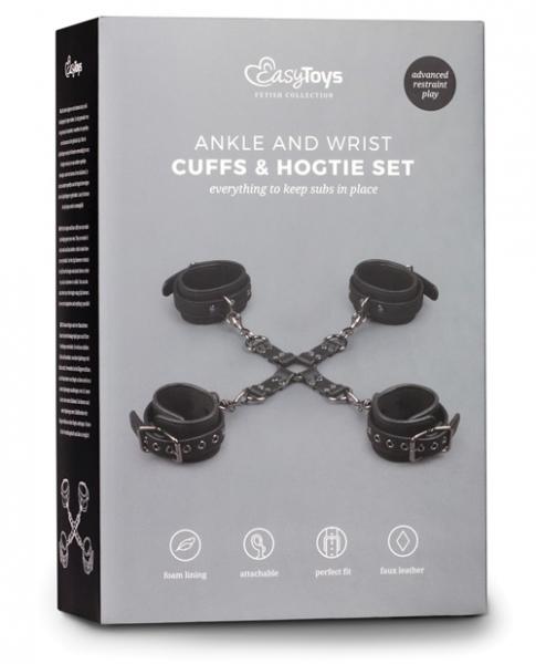 Easy Toys Fetish Hogtie, Ankle & Wrist Cuffs Black Sex Toy Product