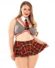 Little Miss Perfect Schoolgirl Costume Red, Yellow, Gray 1X/2X  Sex Toy Product