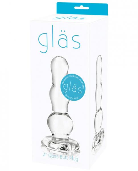 Glas 4 inches Butt Plug Clear Glass Sex Toy Product