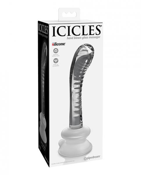 Icicles No. 88 Hand Blown Glass G-spot Massager Wsuction Cup –  Clear
