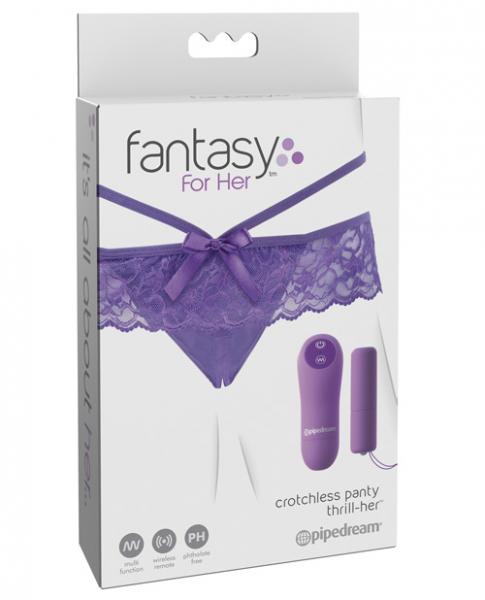 Fantasy For Her Crotchless Panty Thrill-Her O/S Purple Sex Toy Product