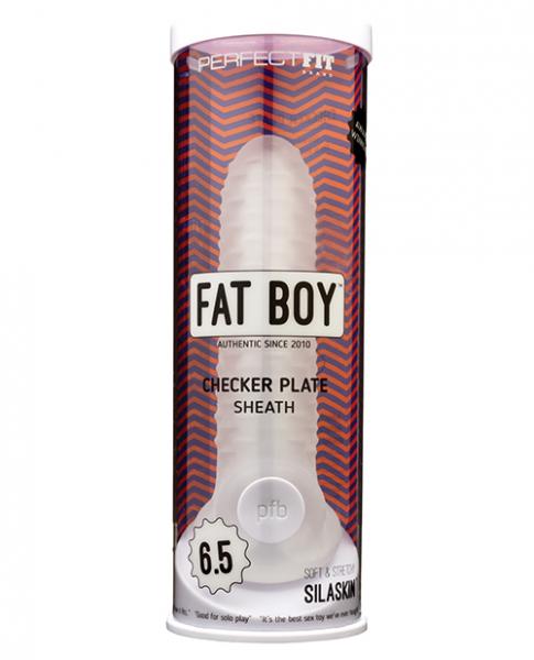 Perfect Fit Fat Boy 6.5 inches Checker Plate Sheath Clear Sex Toy Product